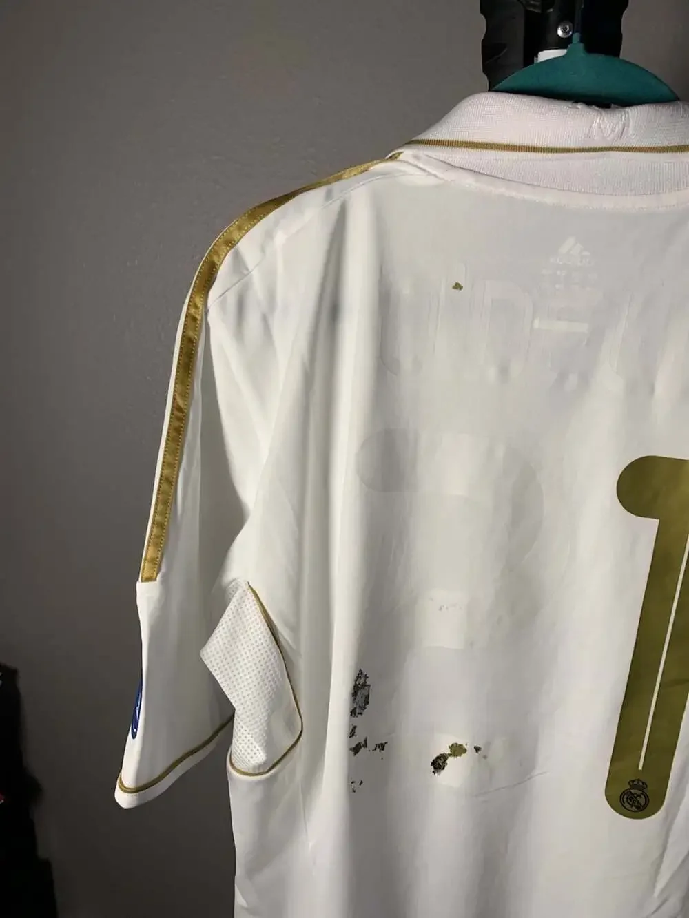Adidas 2011-2012 Real Madrid Home Soccer Jersey Shirt White Gold XL